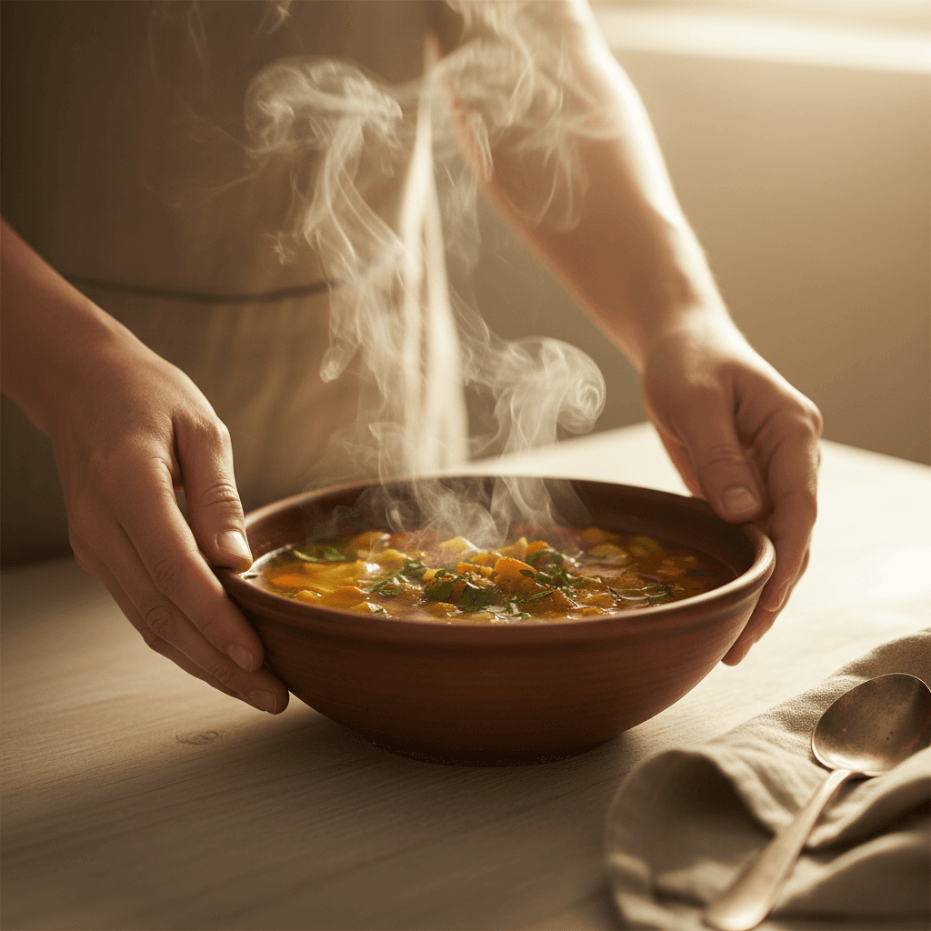 Community Kitchen hot meal being served